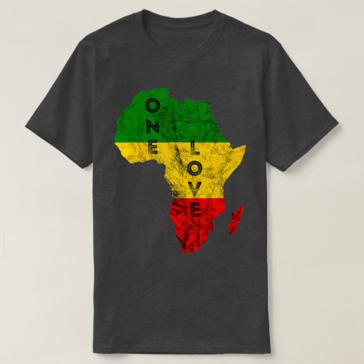 Reggae Africa Map Rasta Regae Music Rastafari Afri T-shirt (Design voorkant)