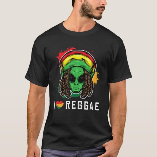 Reggae Alien Rastafari Dreadlocks Reggaeton Jamaic T-shirt (Voorkant)