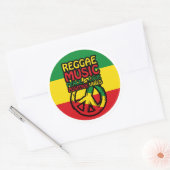 Reggae and Peace Symbol with positive quotes Ronde Sticker (Envelop)
