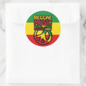 Reggae and Peace Symbol with positive quotes Ronde Sticker (Tas)