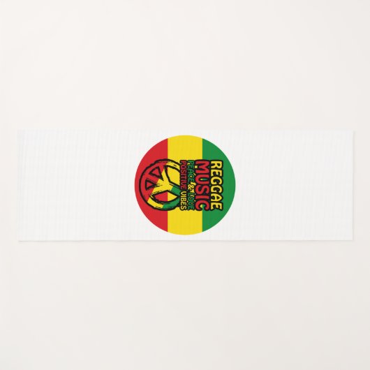 Reggae and Peace Symbol with positive quotes Yogamat (Voorkant (horizontaal))