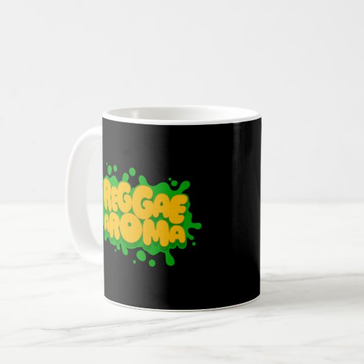 Reggae Aroma Splash Typography Reggae Koffiemok (Voorkant links)