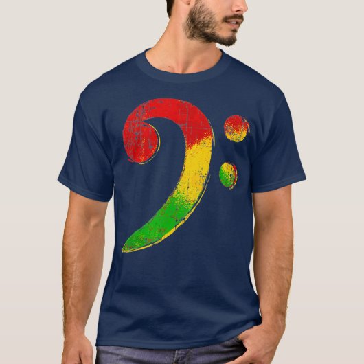 Reggae Bass Clef Rasta Gift for Bassibass T-shirt (Voorkant)