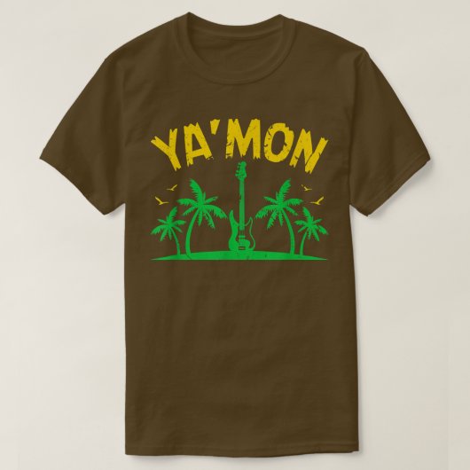Reggae Bass Guitar-spelers Yamon T-shirt (Design voorkant)