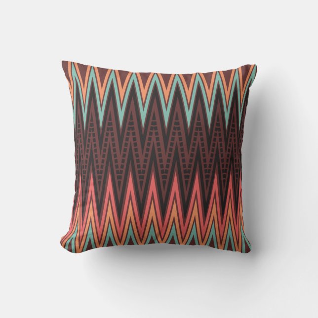 Reggae Bass Zig Zag Pattern Pillow Cushion Kussen (Voorkant)