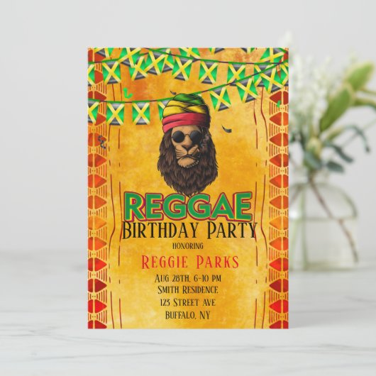 Reggae Birthday Party Kaart (Staand voorkant)