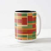 Reggae Boho Abstracte lijn kunst Tweekleurige Koffiemok (Voorkant rechts)
