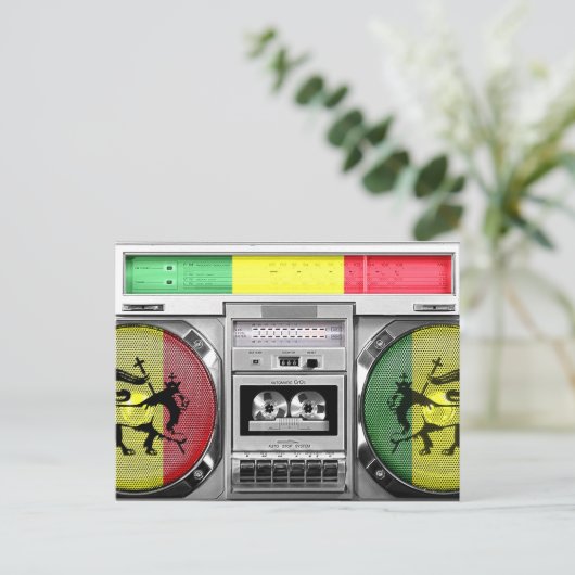 reggae-boombox briefkaart (Staand voorkant)