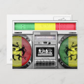 reggae-boombox briefkaart (Voorkant / Achterkant)