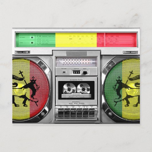 reggae-boombox briefkaart (Voorkant)
