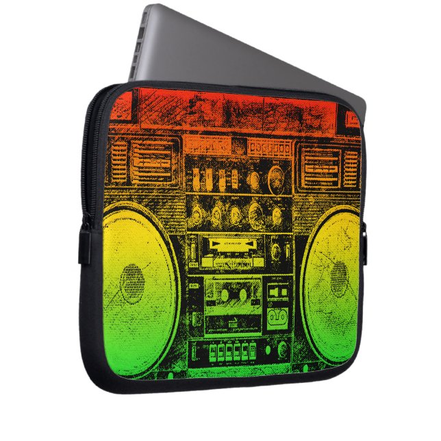 reggae-boombox laptop sleeve (Voorkant Rechts)
