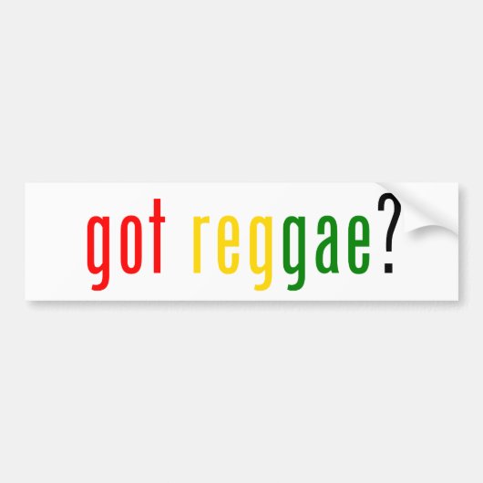 Reggae? Bumpersticker (Voorkant)