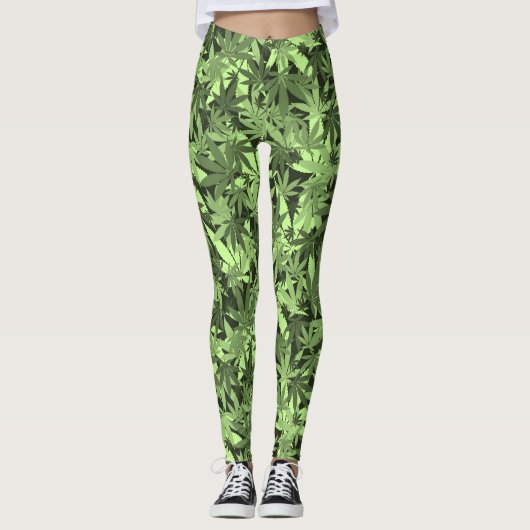 Reggae Camouflage Rastafara - Power Yoga Leggings (Voorkant)