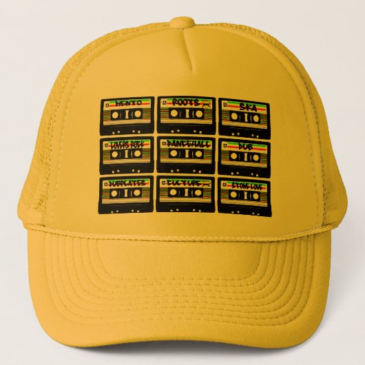 Reggae Cassettebandje Trucker Hat Pet (Voorkant)