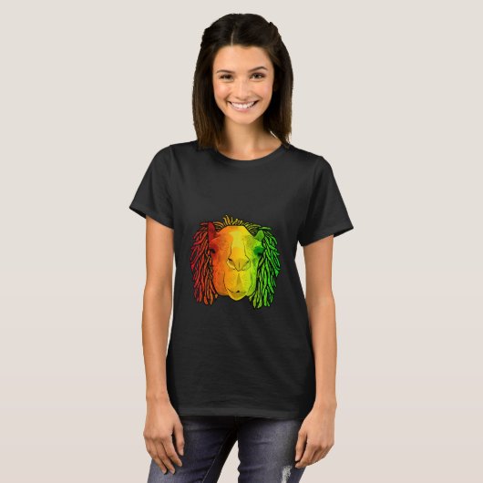 Reggae Cool Camel Dreadlocks Rasta Dreads Rastafar T-shirt (Voorkant volledig)