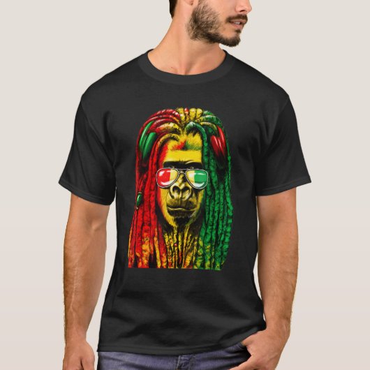 Reggae  Cool Gorilla  Dreadlocks  Rasta  Dreads  R T-shirt (Voorkant)