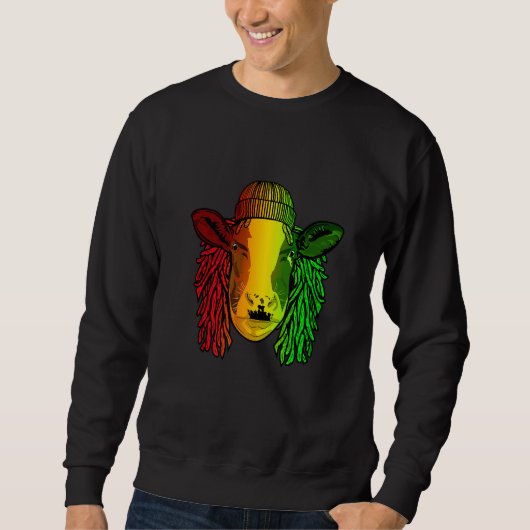 Reggae Cool Koe Beef Dreads Dreadlocks Ox Rasta Trui (Voorkant)