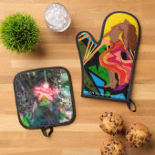 Reggae Danser Ovenwant & Pannenlap Set (Top down)