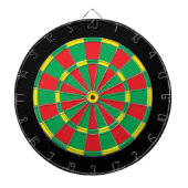 Reggae Dartboard: Zwart, rood, geel en groen Dartbord (Voorkant)