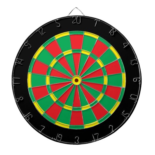 Reggae Dartboard: Zwart, rood, geel en groen Dartbord (Voorkant)