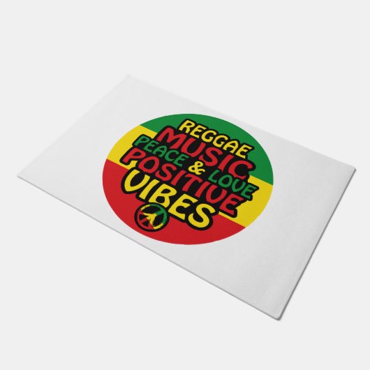 Reggae design with positive quotes and reggae flag deurmat (Schuin)