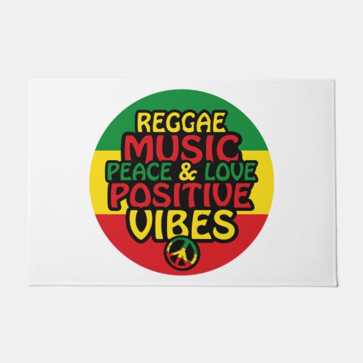 Reggae design with positive quotes and reggae flag deurmat (Voorkant)