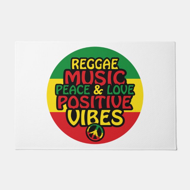 Reggae design with positive quotes and reggae flag deurmat (Voorkant)