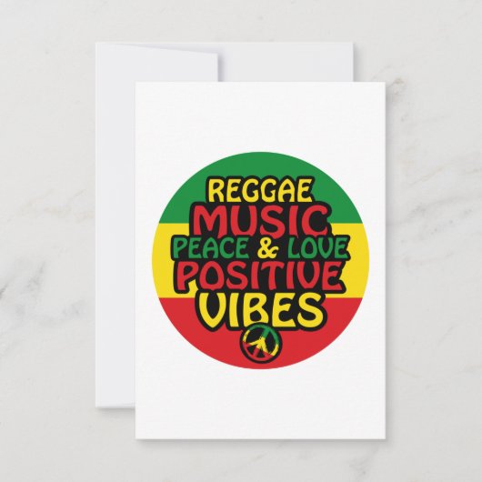 Reggae design with positive quotes and reggae flag kaart (Voorkant)