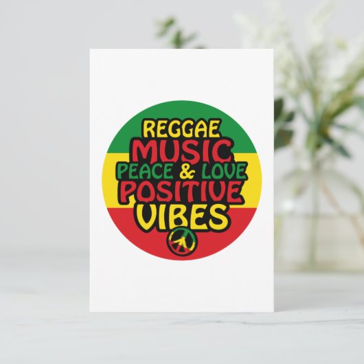 Reggae design with positive quotes and reggae flag kaart (Staand voorkant)