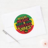 Reggae design with positive quotes and reggae flag ronde sticker (Envelop)