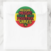 Reggae design with positive quotes and reggae flag ronde sticker (Tas)