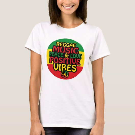 Reggae design with positive quotes and reggae flag t-shirt (Voorkant)