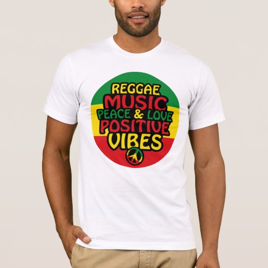 Reggae design with positive quotes and reggae flag t-shirt (Voorkant)