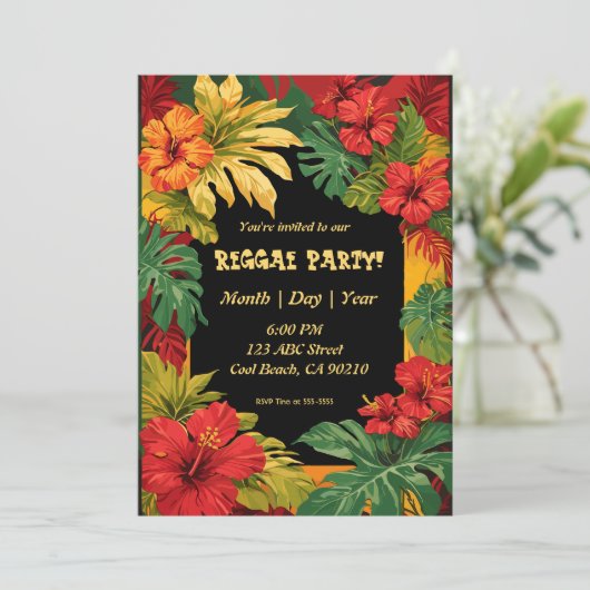 Reggae en Eilandfeest Kaart (Staand voorkant)