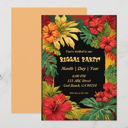 Reggae en Eilandfeest Kaart (Voorkant / Achterkant)