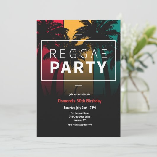 Reggae Feest  Kaart (Staand voorkant)