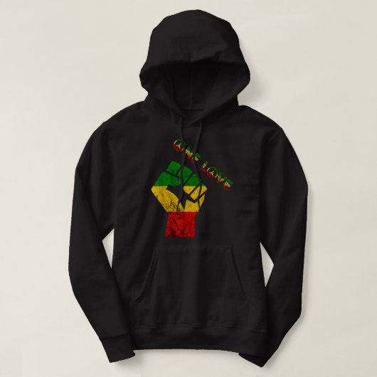 Reggae Fist Rasta Reggae Music One Love Jamaica Ra Hoodie (Design voorkant)