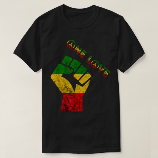 Reggae Fist Rasta Reggae Music One Love Jamaica Ra T-shirt (Design voorkant)