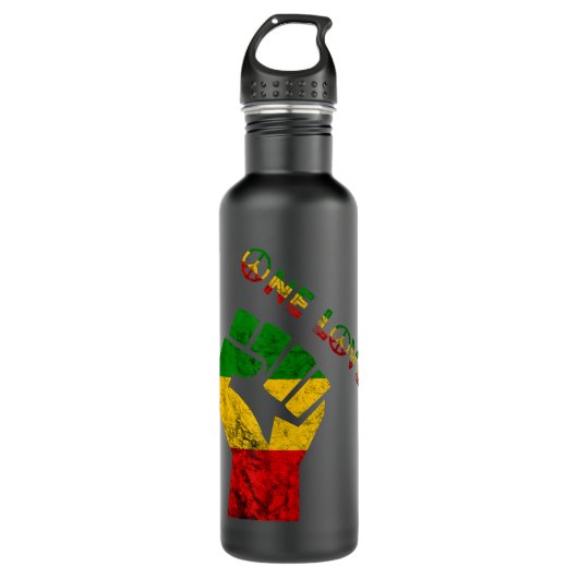 Reggae Fist Rasta Reggae Music One Love Jamaica Ra Waterfles (Voorkant)