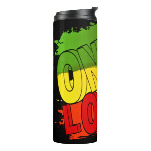 Reggae flag, One Love, Rasta Thermosbeker (Gedraaid links)