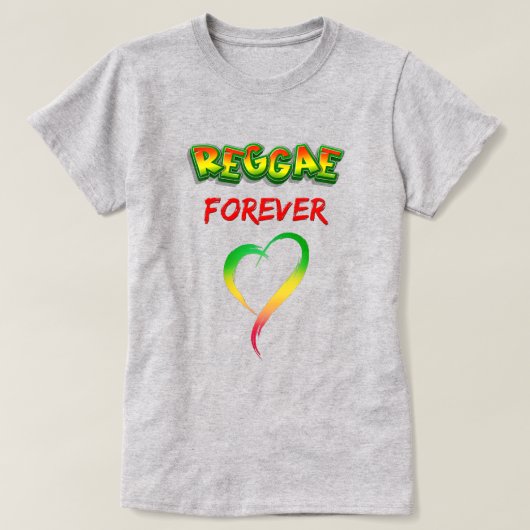 Reggae forever rood groen geel t-shirt (Design voorkant)