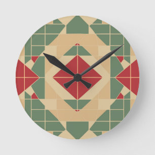 Reggae Geometric Pastel Tegel Ronde Klok
