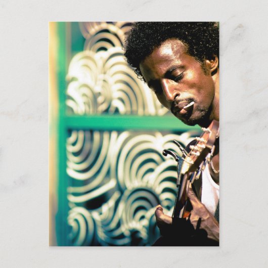 Reggae Guitar Man Briefkaart (Voorkant)