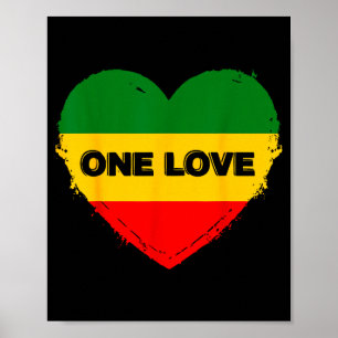 Reggae Hart Eén Liefde Rasta Reggae Muziek Rastafa Poster