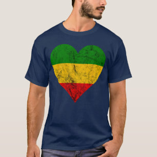 Reggae Hart Rastafari Rasta Jamaica Reggaeton M T-shirt