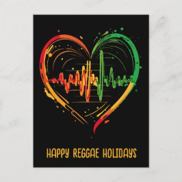 Reggae hartslag feestdagenkaart