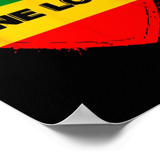 Reggae Heart One Love Rasta Reggae Music Rastafari Poster (Hoek)