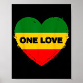 Reggae Heart One Love Rasta Reggae Music Rastafari Poster (Voorkant)