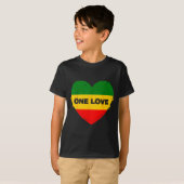 Reggae Heart One Love Rasta Reggae Music Rastafari T-shirt (Voorkant volledig)