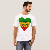 Reggae Heart One Love Rasta Reggae Music Rastafari T-shirt (Voorkant volledig)